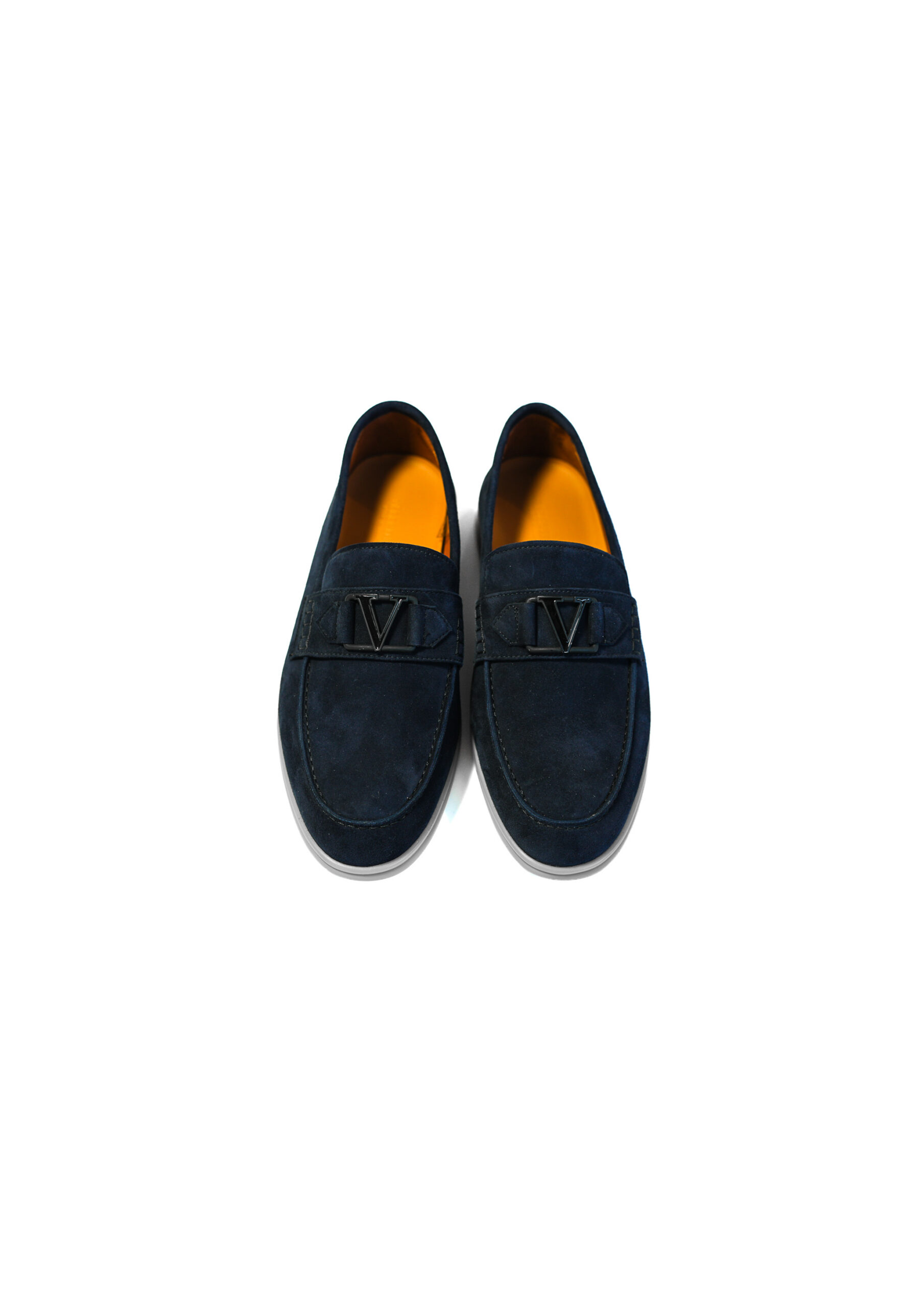 Tünd Yaşıl Dənəvər Dəri Kişi Mokasini (Metal V Loqolu) - Image 2