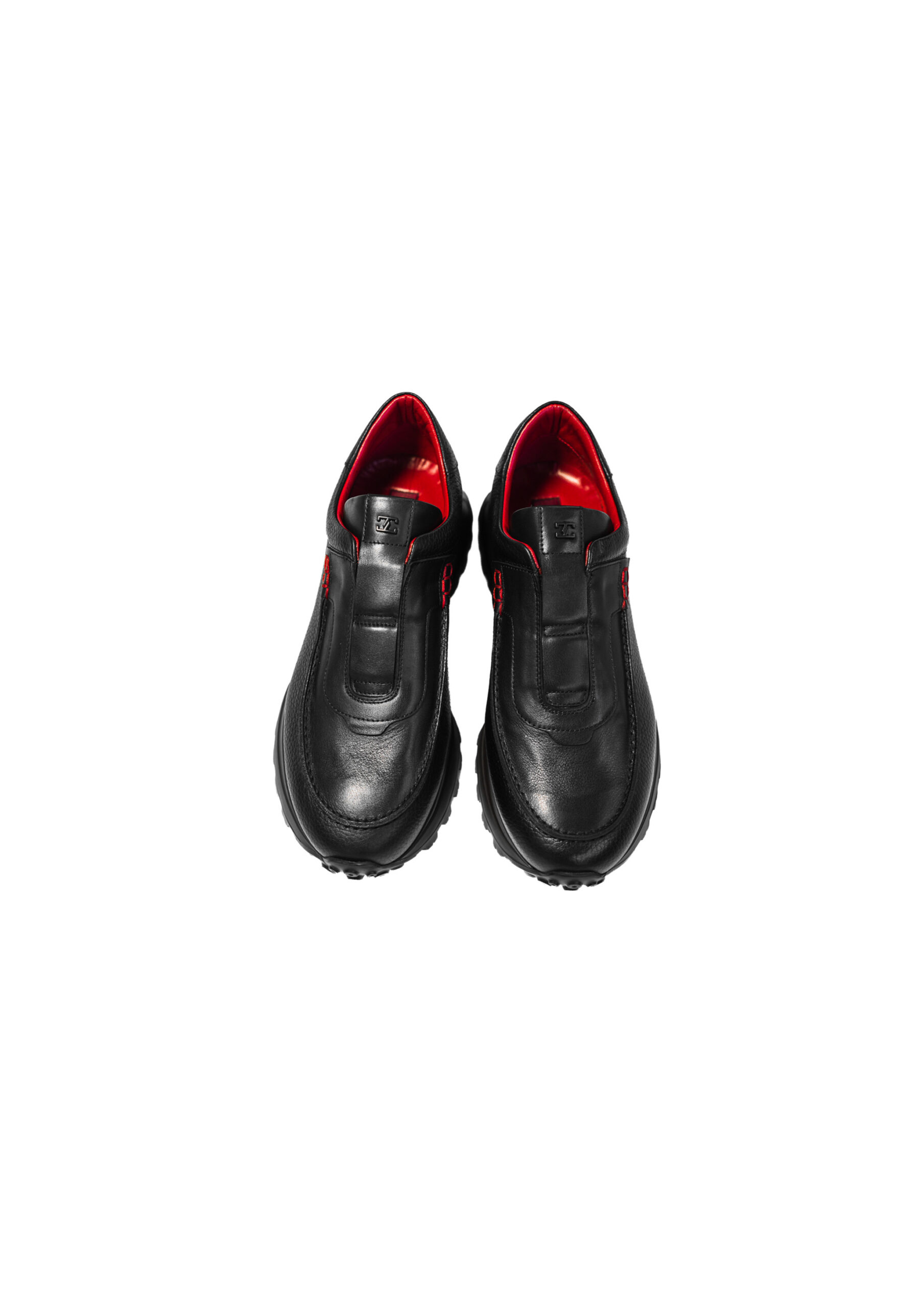 Qara Dəri İdman Üslublu Slip-On Ayaqqabı - Image 2