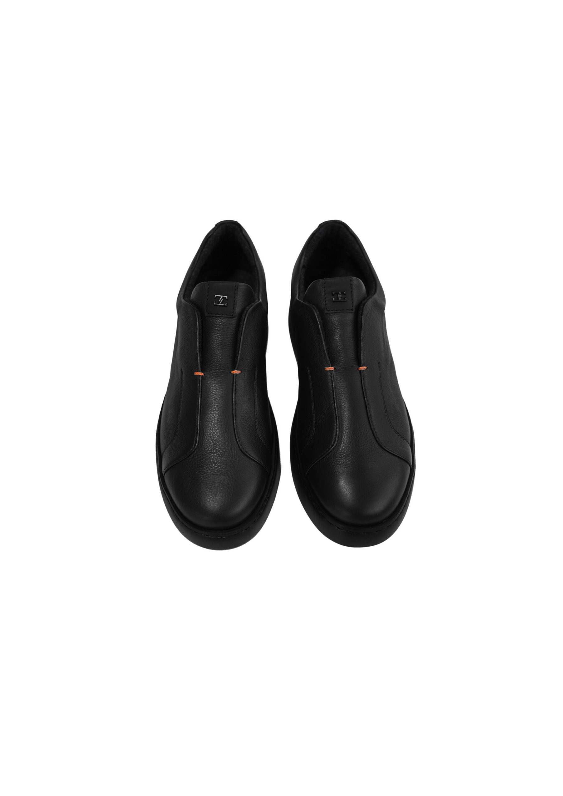 Qara Dəri Triple Stitch Üslublu Slip-On Krossovka - Image 2