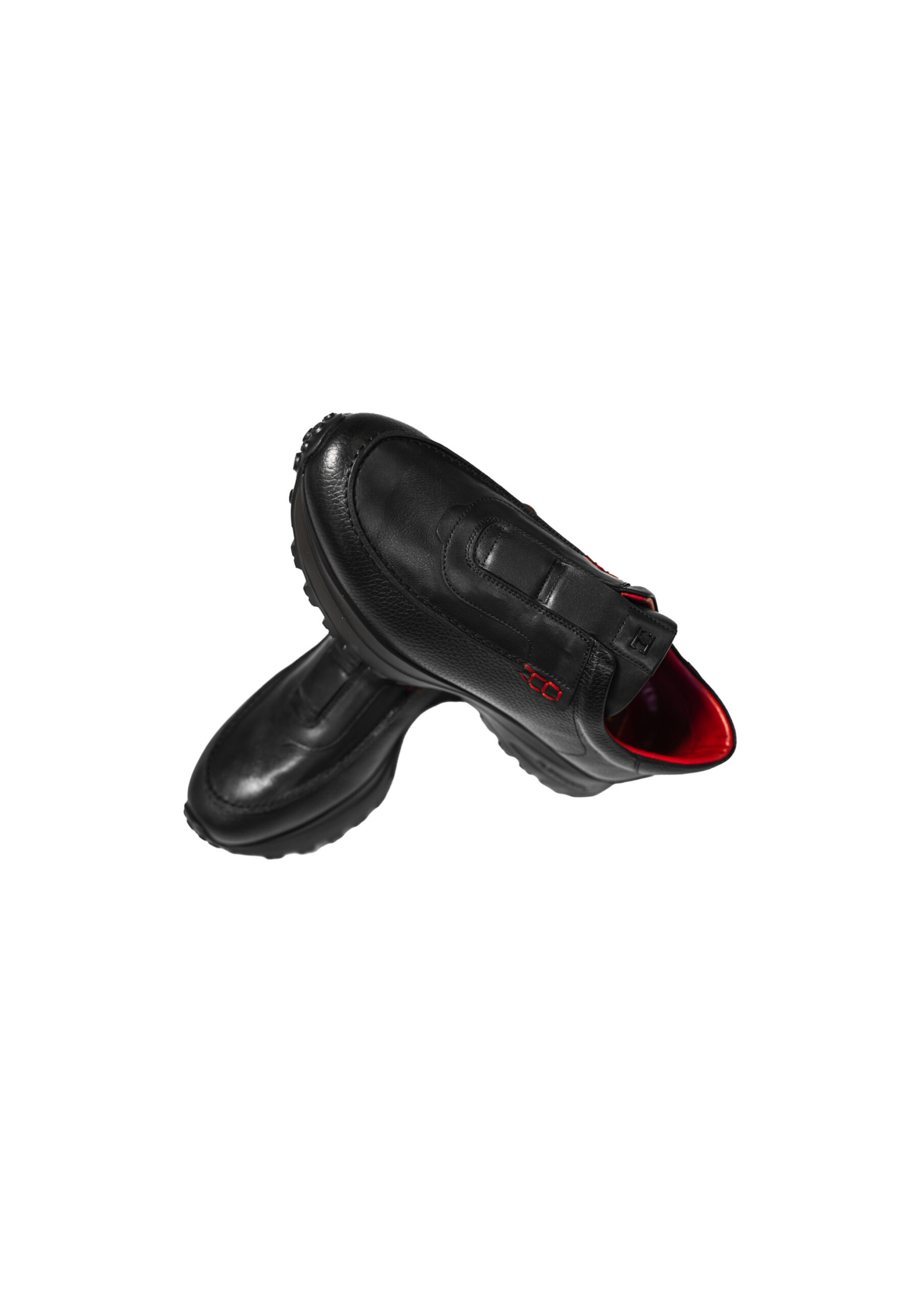Qara Dəri İdman Üslublu Slip-On Ayaqqabı - Image 3