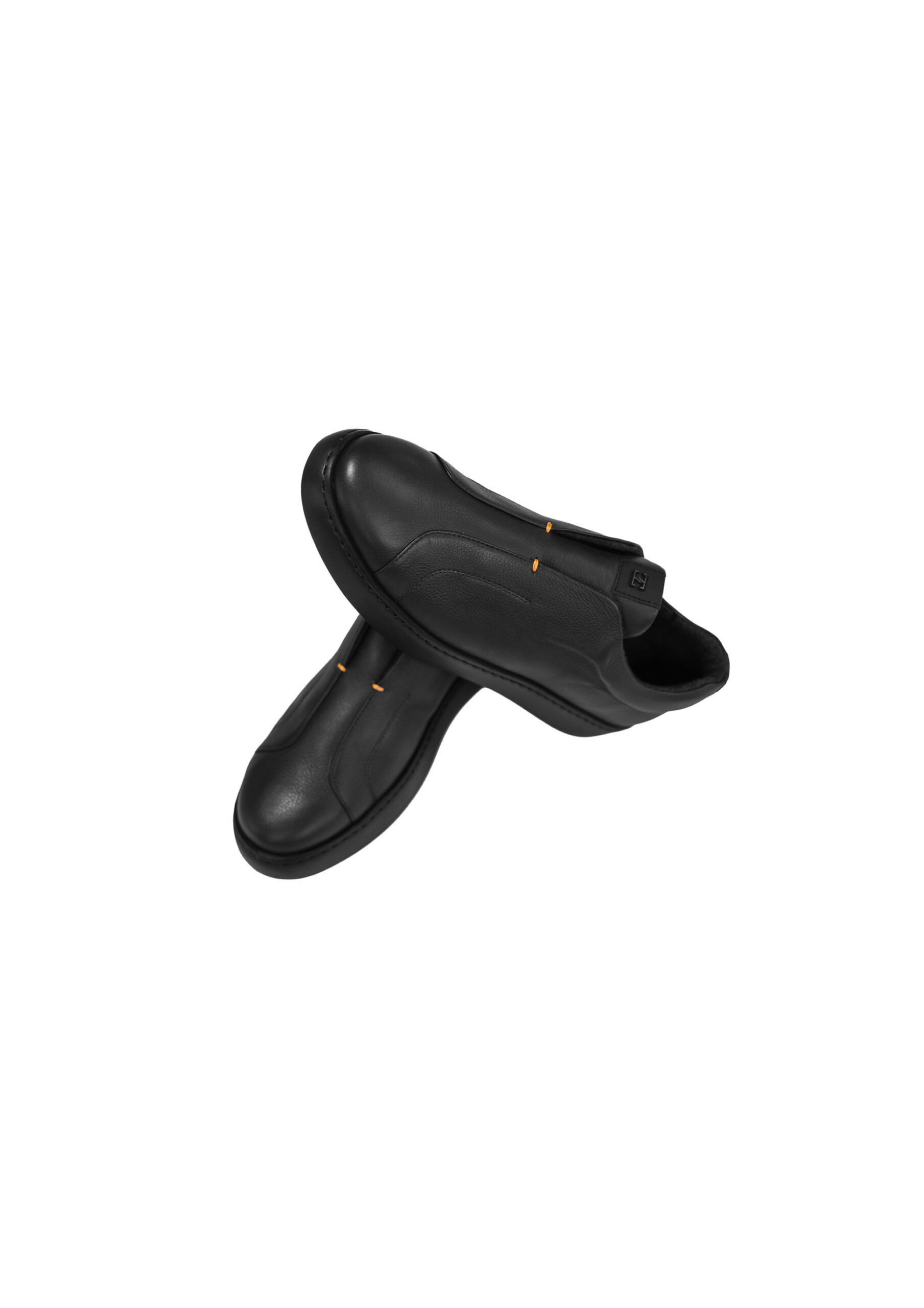 Qara Dəri Triple Stitch Üslublu Slip-On Krossovka - Image 3